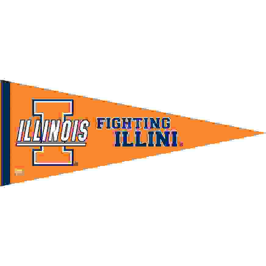 Illinois Fighting Illini Pennant Flag 29in x 12in